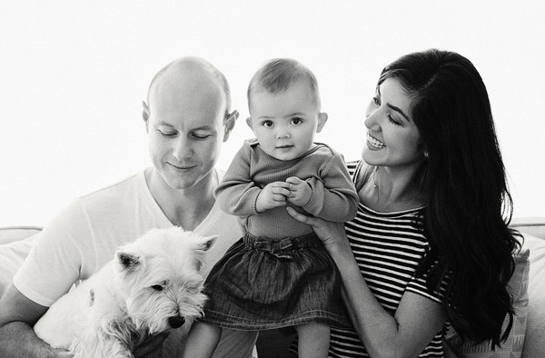 Family photo with baby Chloe stealing the show, taken by our Auckland family photographer 